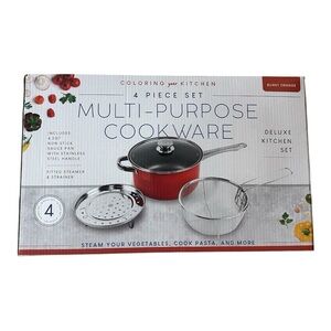 Multi-Purpose Cookware 4-Piece Set – Burnt Orange Deluxe Kitchen Set